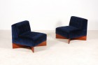 pierre guariche capitole easy chair blue velvet 1950 1960